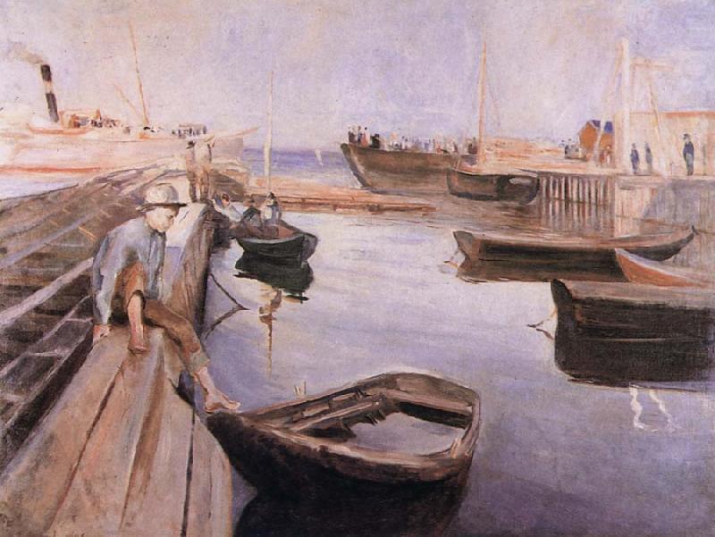 Edvard Munch The Post boat in shore china oil painting image